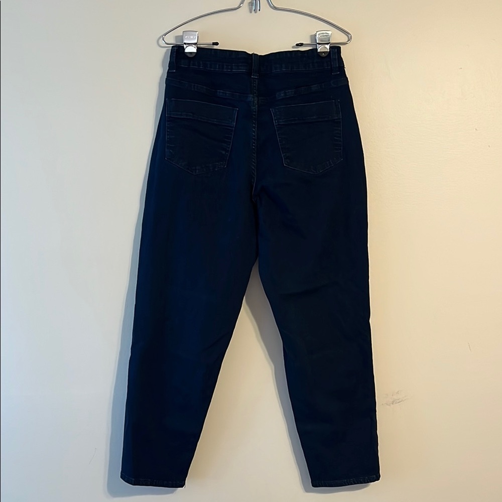 Universal Standard Dylan High Rise Tapered Jeans Dark Indigo Blue‎ Stretch Denim - Picture 4 of 12